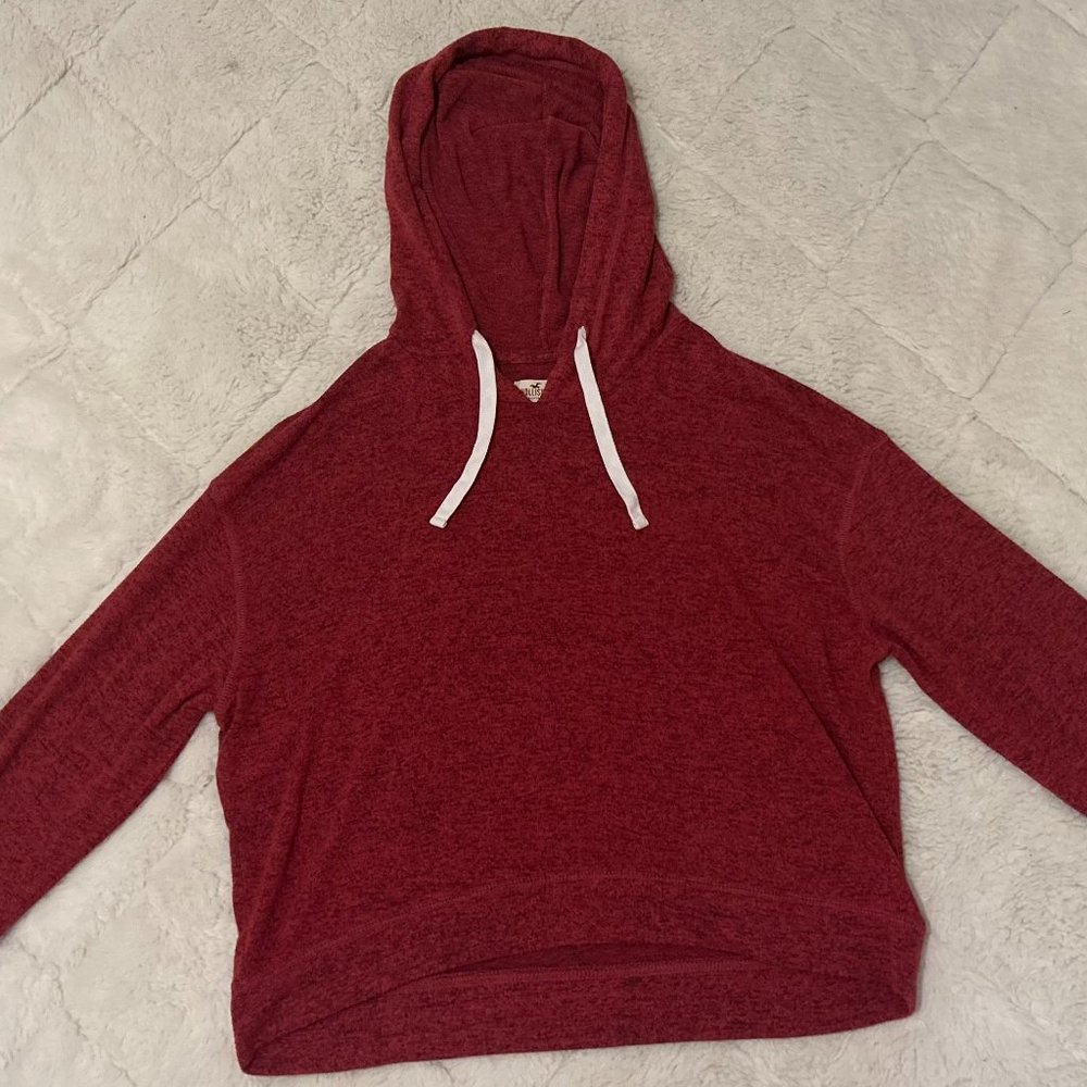 Hollister Red Heathered Lightweight Hoodie